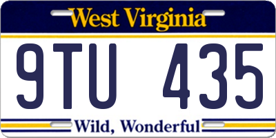 WV license plate 9TU435