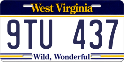 WV license plate 9TU437