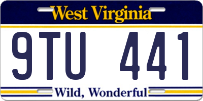 WV license plate 9TU441