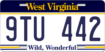WV license plate 9TU442
