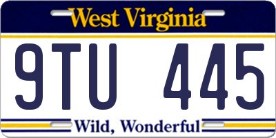 WV license plate 9TU445