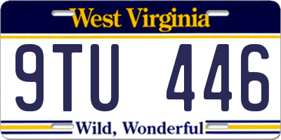 WV license plate 9TU446