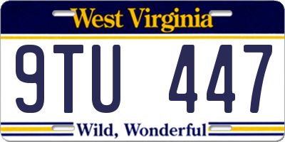 WV license plate 9TU447