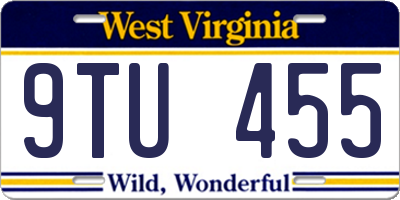 WV license plate 9TU455