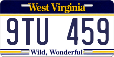 WV license plate 9TU459