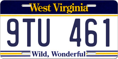 WV license plate 9TU461