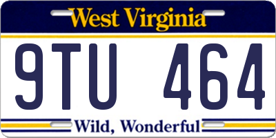 WV license plate 9TU464