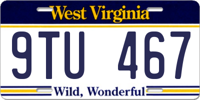 WV license plate 9TU467