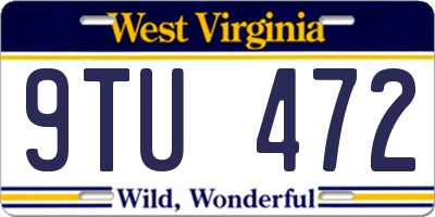 WV license plate 9TU472