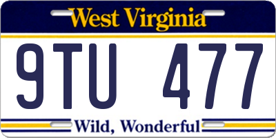 WV license plate 9TU477