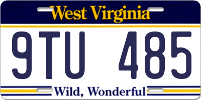 WV license plate 9TU485