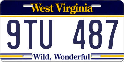 WV license plate 9TU487