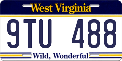 WV license plate 9TU488