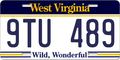 WV license plate 9TU489