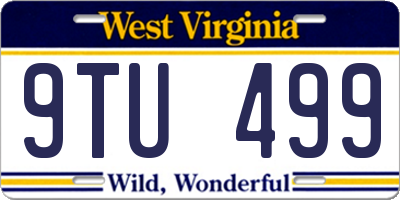 WV license plate 9TU499