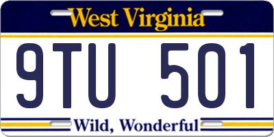 WV license plate 9TU501