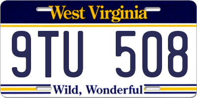 WV license plate 9TU508