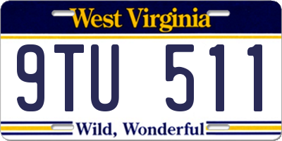 WV license plate 9TU511