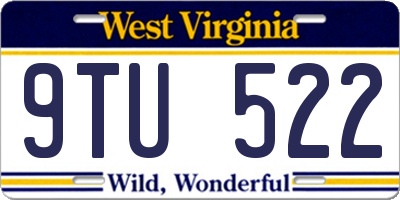 WV license plate 9TU522