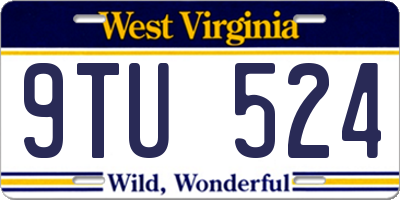 WV license plate 9TU524