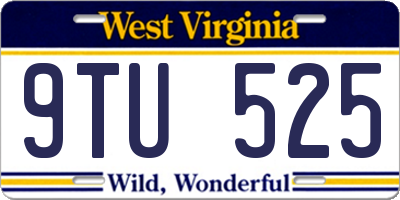 WV license plate 9TU525