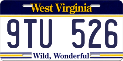 WV license plate 9TU526