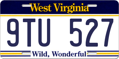 WV license plate 9TU527