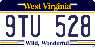 WV license plate 9TU528