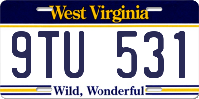 WV license plate 9TU531