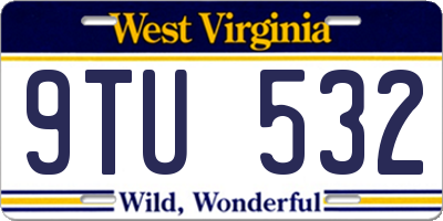 WV license plate 9TU532