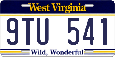 WV license plate 9TU541