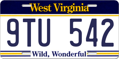 WV license plate 9TU542