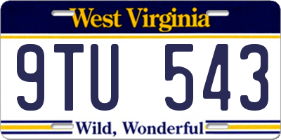WV license plate 9TU543