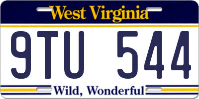 WV license plate 9TU544