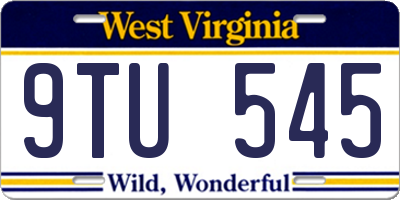 WV license plate 9TU545