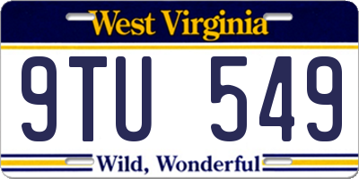 WV license plate 9TU549