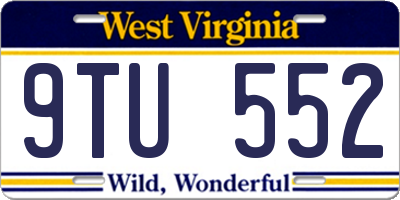 WV license plate 9TU552