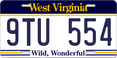 WV license plate 9TU554