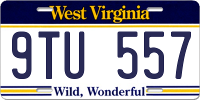 WV license plate 9TU557