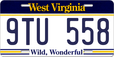 WV license plate 9TU558
