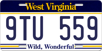 WV license plate 9TU559