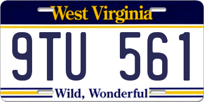 WV license plate 9TU561