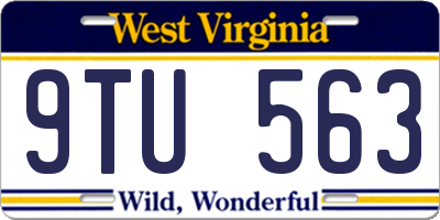 WV license plate 9TU563