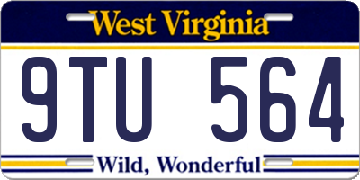 WV license plate 9TU564