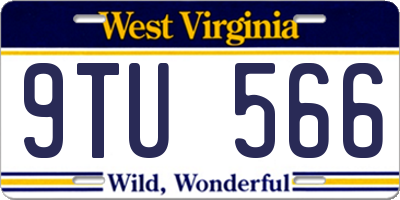 WV license plate 9TU566