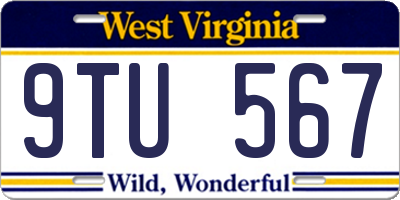 WV license plate 9TU567