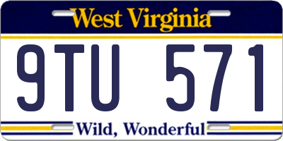 WV license plate 9TU571