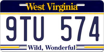 WV license plate 9TU574
