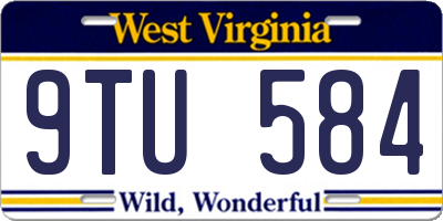 WV license plate 9TU584
