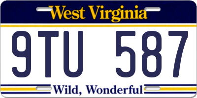 WV license plate 9TU587